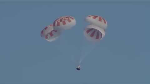 Space x crew dragon return from space station on Demo 1 Mission