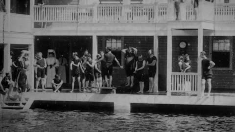 Swimming Pool, Palm Beach, Florida (1905 Original Black & White Film)