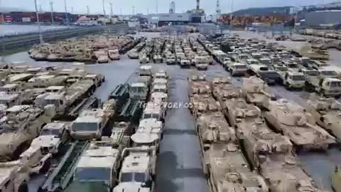Viral on Twitter. Video shows NATO war material in the Polish port of Gdynia