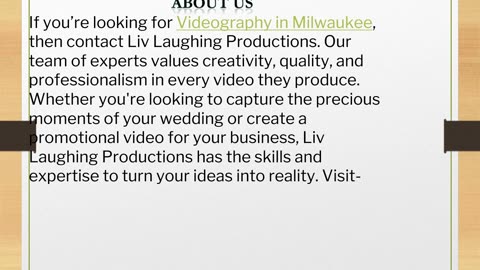 The best Videography in Milwaukee