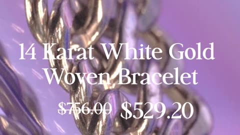 🌟 Weave Your Style with Elegance: 30% off 14k White Gold Woven Bracelet! 💫