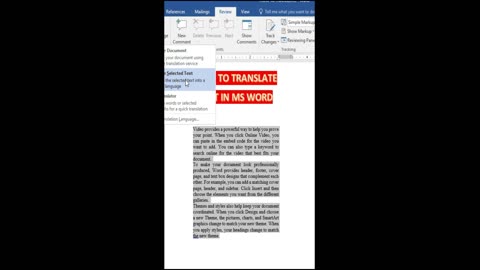 How to translate in MS Word?