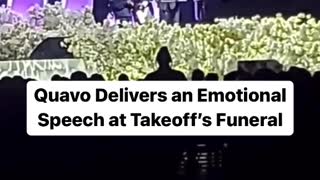 Quavo Delivers an Emotional Speech at Takeoff's Funeral