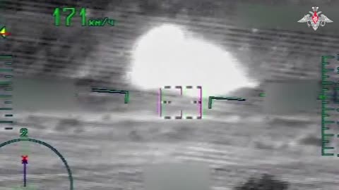 Cockpit video. Russian MI28 attacking Ukrainian positions - Oct 11