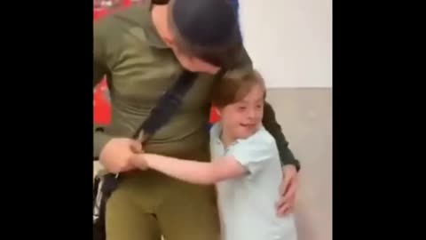 Child is thrilled to see his soldier friend back from war 🇮🇱 #war #israel #shorts
