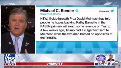 Sean Hannity coming out hard against Kathy Barnett.