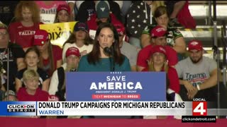 Donald Trump campaigns for Michigan Republicans at Warren rally