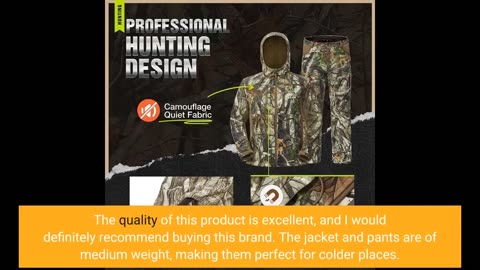 Buyer Comments: TIDEWE Hunting Clothes for Men with Fleece Lining, Safety Strap Compatible Wate...