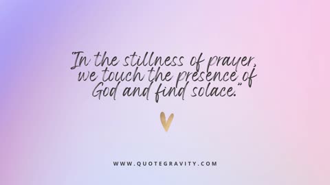 Finding Solace in Prayer