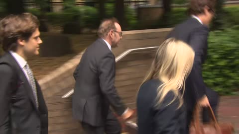 Kevin Spacey arrives at London court to give evidence in sexual assault trial