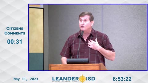 "42 Psychologists" Mike Sanders Public Comment - Leander ISD Board Meeting (05-11-2023)