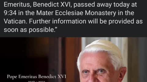 Pope Benedict XVI is dead