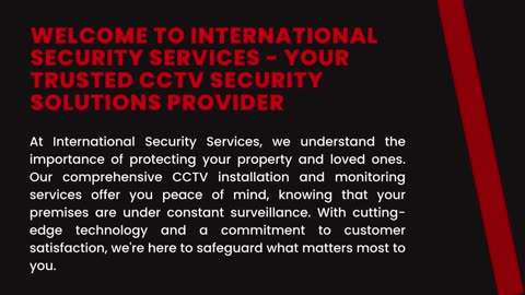 CCTV Installation & Monitoring Services