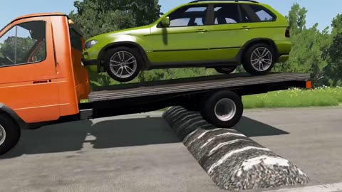 Cars vs Massive Speed Bumps