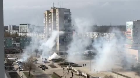 Energodar crazy afternoon (Ukraine) stun grenades and shooting in the air