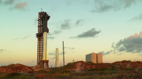 SpaceX Doublestack, Starbase, Texas with Sunset - 10/15/2022
