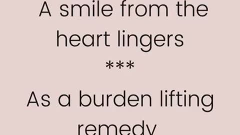 A smile will lift your burdens - Inspirational quote