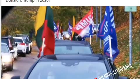 TRUMP 2020 Lithuania CAR PARADE!!!