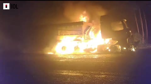 Two trucks were set alight on the N2 near Empangeni on Monday night