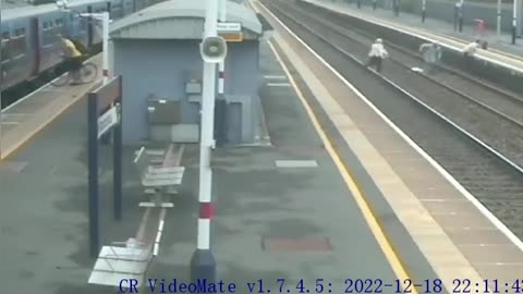 Terrifying CCTV_ Commuters narrowly avoid getting hit by trains in National Rail