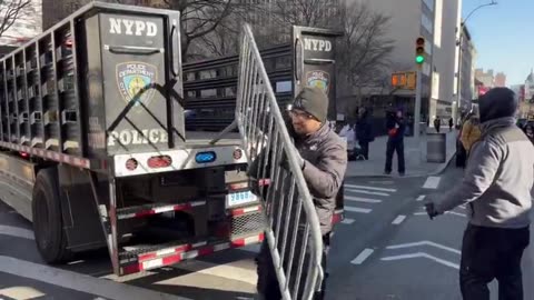 Steel Barricades Are Beginning To Be Put Up Around The Manhattan Criminal Court