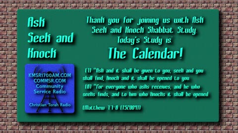 The Calendar! Shabbat Study Radio Broadcast