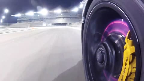 Porsche Ceramic Brakes glowing🔥 on track😍