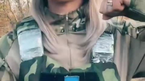 Female Ukrainian soldier singing