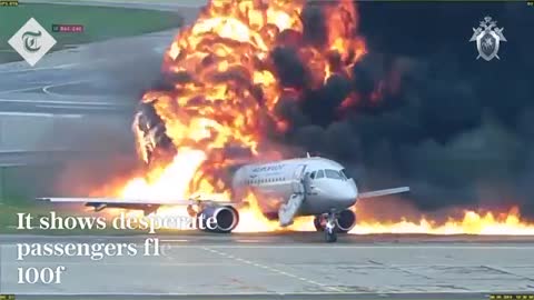 New harrowing video released of deadly Moscow plane fire