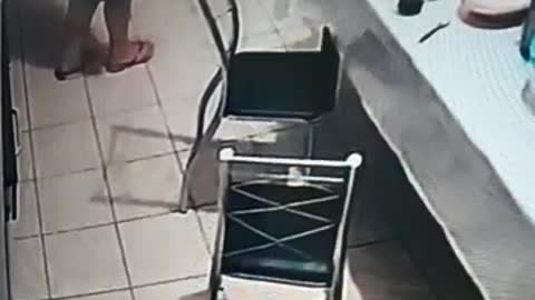 Child Gets Hit After Pulling Chair Out From Under Uncle