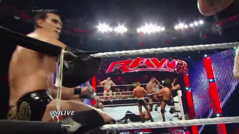John Cena competes in a 4-on-3 Handicap Match; Raw June 23, 2014