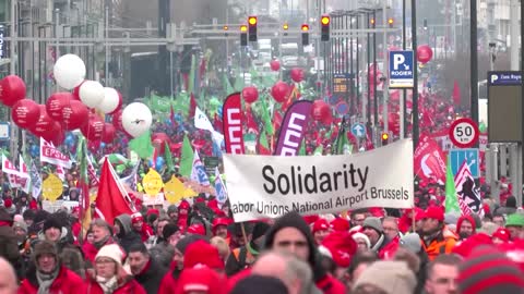 Thousands stage cost of living protest in Brussels