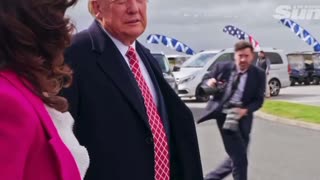 Don’t Stop Believing on the bagpipes for President Trump in Scotland