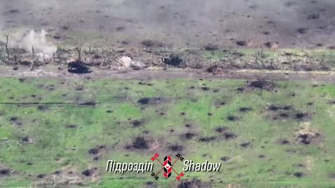 Ukrainian Shadow drone unit corrects artillery fire on the Russian infantry