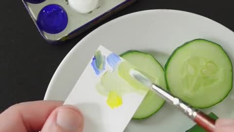 I use acrylics to match the color inside of a cucumber