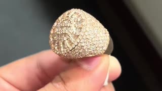 Natural Diamond & Rose Gold Baguette Super Bowl Ring