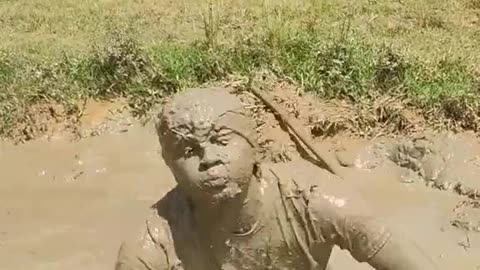 hilarious(never jump a pool of mud)