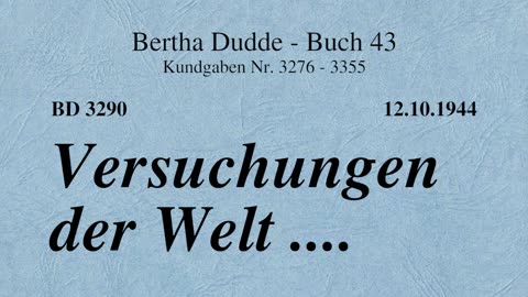 BD 3290 - VERSUCHUNGEN DER WELT ....