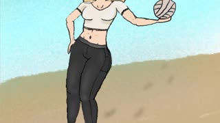 Volleyball Girl Physical Drawing to Digital