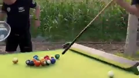 Funny pool game moment