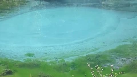 Lake of geysers in mountain Altai