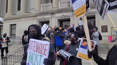 Black Lives matter Protestors show up at Kyle Rittenhouse Court Building