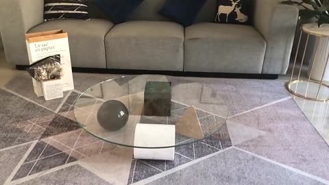 Newest Modern Simple Style Living Room Round Top Glass Coffee Table Set