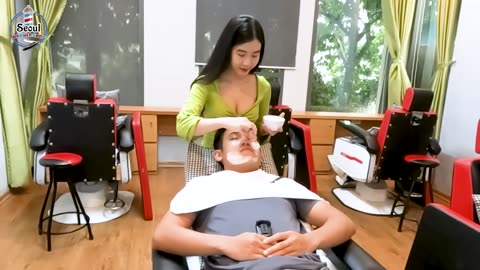 Her barber shop massage is the hottest service among the best
