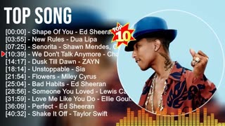 Top Songs 2023 Miley Cyrus, Ed Sheeran, ZAYN, Charlie Puth, Bruno Mars, Dua Lipa, Maroon 5