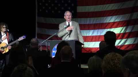 (R) Gary Black sings National Anthem Fannin 2022 GOP Valentines Banquet