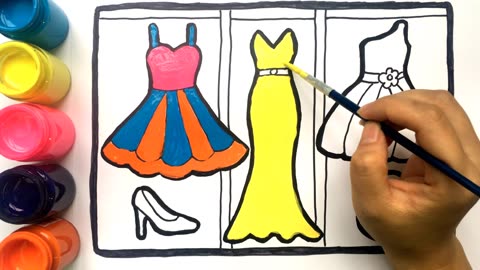 Acrylic Painting Tutorial Dress, High Heel, Handbag for Beginners