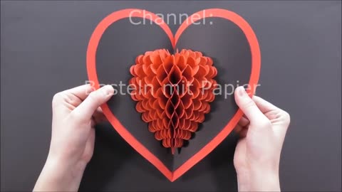 Pop Up Card: Heart ❤ DIY Valentine's Day Heart Pop-up Card ❤ Pop Up card Mother's Day