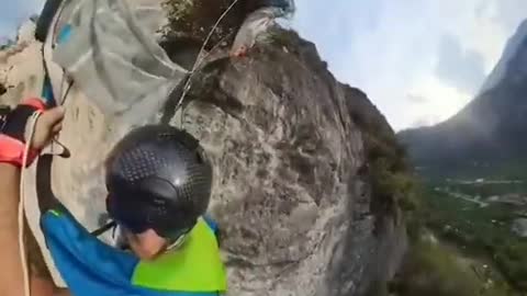 Jumping off cliff goes wrong.