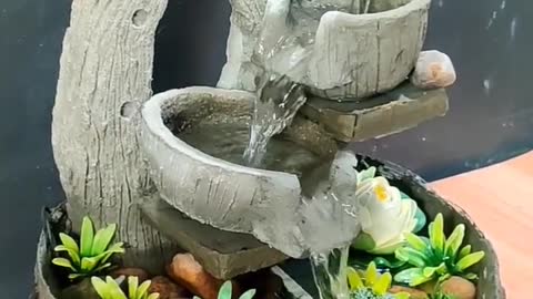 Beautiful garden waterfall fountain